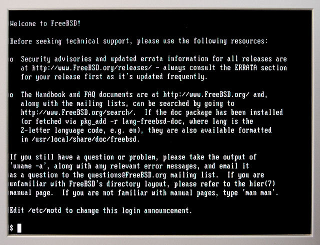 Welcom to FreeBSD